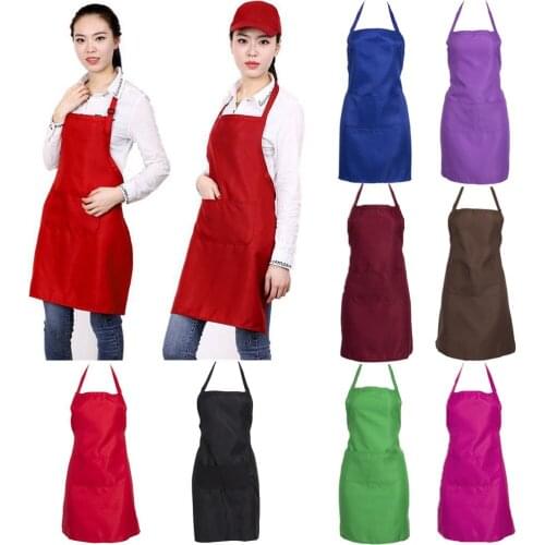 Thicken Cotton Household Cleaning Tools Accessories Polyester Blend Anti-wear Cooking Kitchen Bib Apron With Pockets