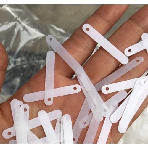 Sewing supplies wedding garment accessories 5mm*35mm strip single hole matte white frosted sheet plate