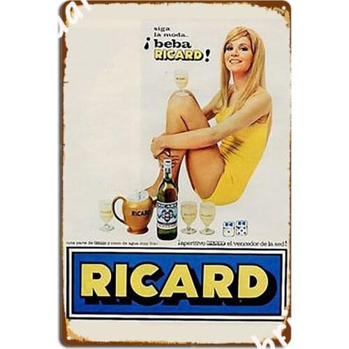 Ricard Sexy Girls Metal Sign Wall Cave Party Wall Decor Personalized Tin Sign Poster