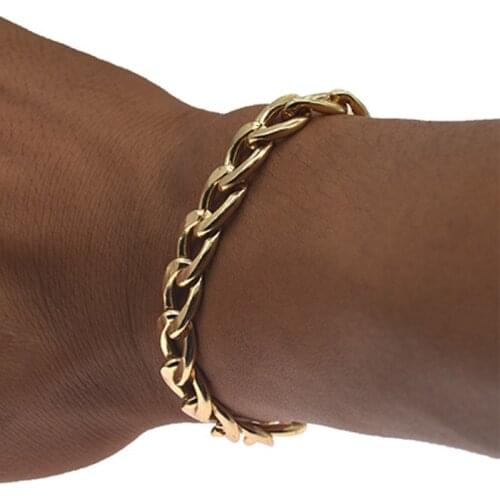 Rock Curb Link Chain Bracelet Party Club Pulseras Personalized Bracelets Men Women Jewelry Gifts