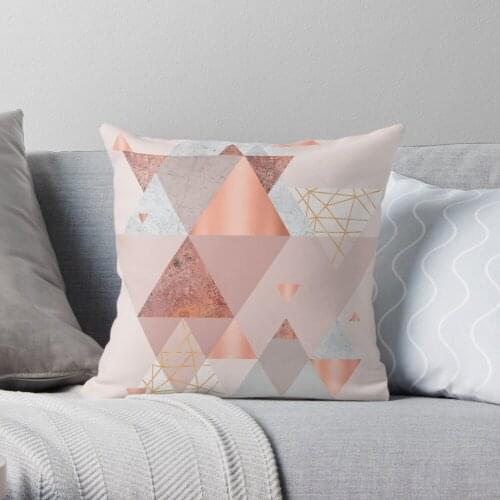 Blush Pink Geo Throw Pillow Cushion Cover Polyester throw pillows case on sofa home living room car seat decor 45x45cm