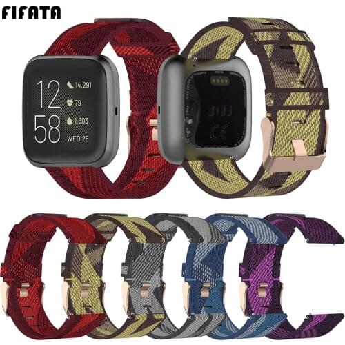 FIFATA 22 23MM Nylon Canvas Replacement Watch Strap For Fitbit Versa/Versa 2 Smart Wtach For Xiaomi Amazfit GTR 47MM Wristband