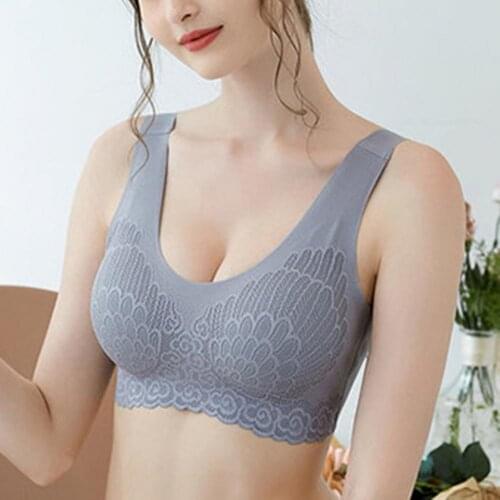 Bras for Women Latex 2021 Bralette Seamless Bra Underwear Women Wireless Brassiere Bra Vest Gathers Shock-Proof Pad Plus Size