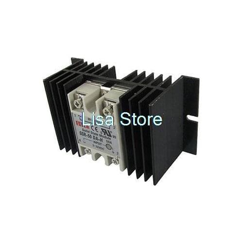 SSR-50 DA-H Temprature Control Solid State Relay SSR 50A 3-32V DC 90-480V AC + Heat Sink