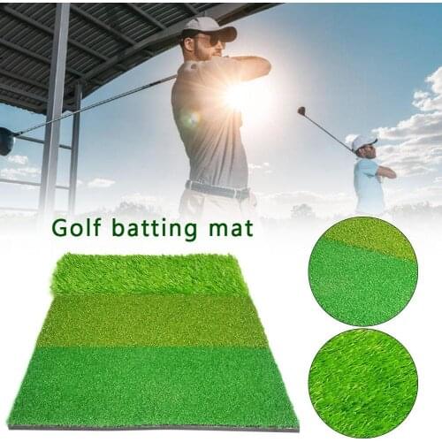 3-in-1 Golf Hitting Practice Mat Artificial Lawn Grass Training Pad with Tee