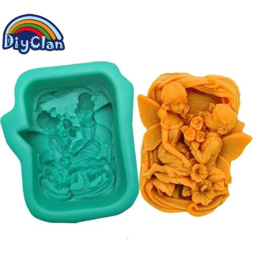 Fairy Silicone Mold For Soap Cake Lovers Silicon Rectangle Handmade Candle Chocolate Form Aroma Concrete Plaster S0298TS