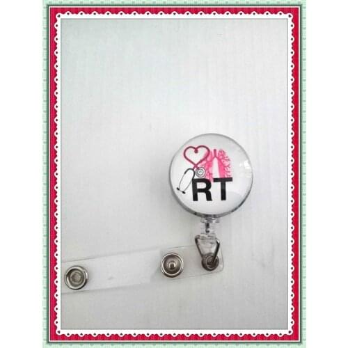 RT Retractable ID Badge Reel with metal clip 10pcs/lot