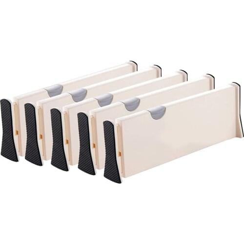 Drawer Dividers Organizer 5 Pack,Adjustable Separators 4 Inch High Expandable From 11-17 Inch for Bedroom,Bathroom,Closet,Clothi