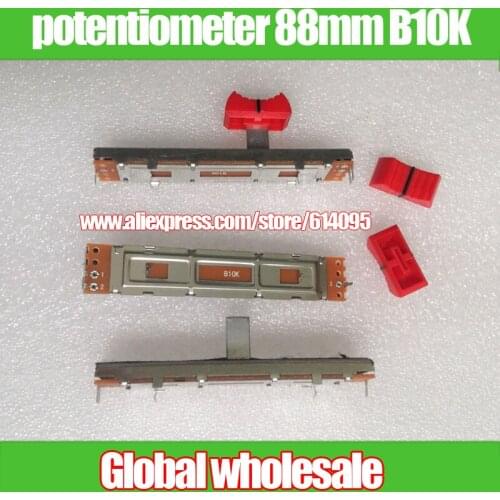 1pcs Length 88mm Travel 60MM Mixer Slide Fader Single Potentiometer SC-609N B10K / Handle 15MMB