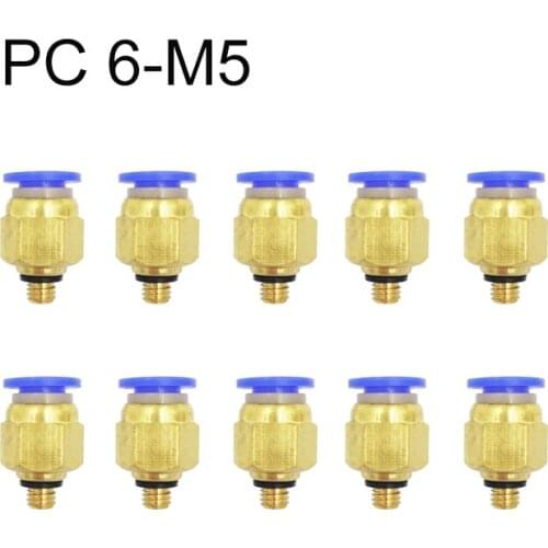 10PCS PC 6-M5 Air Pneumatic 6mm Hose Tube M5*0.8 Male Thread Air Pipe Connector Quick Coupling Brass Fitting wholesale