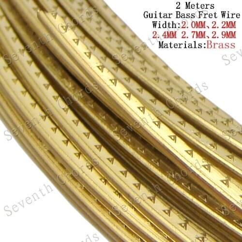 2 Meters Curved Brass Bass Acoustic Electric Guitar Fingerboard Fret Wire / Width 2.0mm & 2.2mm & 2.7mm & 2.4mm & 2.9mm