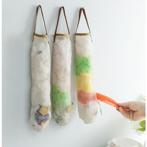 3pcs kitchen Vegetable Onion Potato Storage hanging Bag Storage Waste Holder Garbage Garlic Ginger trash Mesh Holder