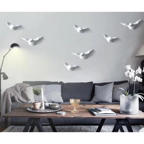 3D Resin Birds Swallow Clothes-hook Hangers Home Crafts Wall Hook Decoration Homey Storage Hat Coat Hanging Bedroom Accessory