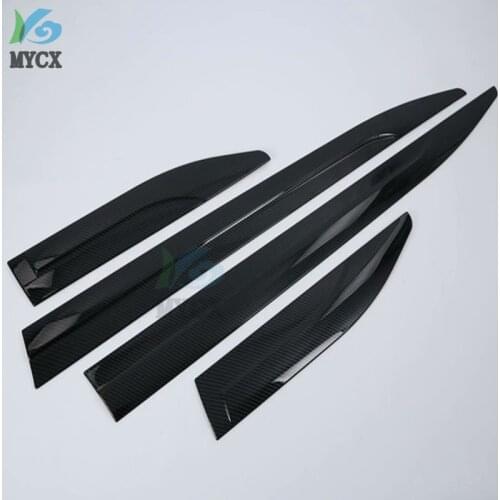 4pcs Carbon fiber Door Side Molding ABS Car Body Line Trim For Nissan Terra 2017-2019 Chrome Styling