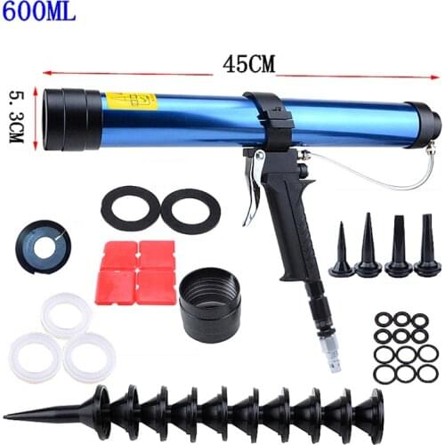 600ml Pneumatic Glass Glue Gun Set Glass Glue Air Rubber Gun Tool Caulking Tool Y