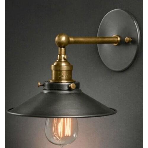 ANTINIYA Black Color Loft Industrial Wall Lamps Vintage Bedside Wall Light Metal Lampshade E27 Edison Bulbs 110V/220V