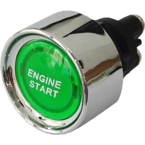 Auto Engine Ignition Starter Push Button OFF-(ON) Switch 12V 24V Green