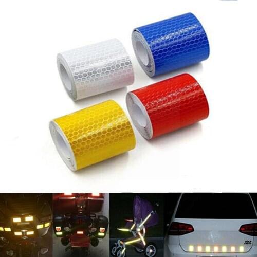 Car Reflective Strap Safety Warning Sticker Vehicles Reminder Motorcycle Sticker Roll Reflecti Safety Tape Truck Warning C0M2