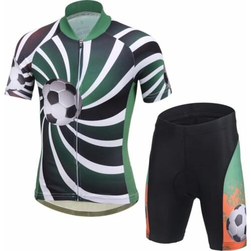 Children Cycling Clothing Printed 3D Soccer Boys Bike Bicycle Jersey Shorts with Padded Ropa Ciclismo Summer Kids Clothse Set