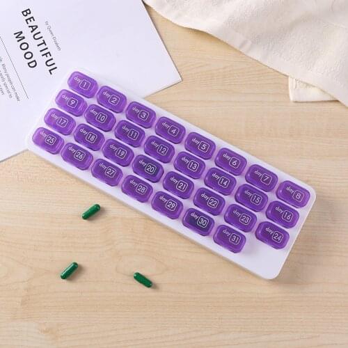 31 Grids Pill Box Case Container Organizer Travel Pill Case Storage Box One Month Pill Medicine Dispenser Tablet