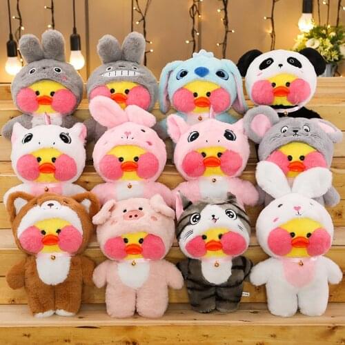 30cm Korean unicorn totoro Hyaluronic Acid Little Yellow Duck Doll Lalafanfan Ducks Plush Toys Ducks Dolls Birthday Gift Girls