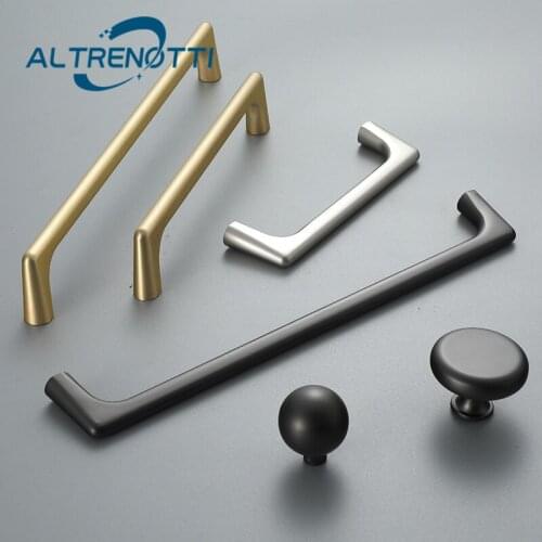 Furniture Cabinet Dresser Metal Handle Zinc Gold Black silver Modern Room Wardrobe Kitchen Cupboard Door Pull Closet Knob Handle