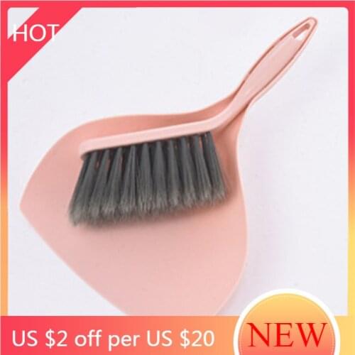 Small Kids Plastic Broom Brush Garbage Tile Pet Hair Sweeping Broom Household Carpet Pink Set Recogedor Home Cleaning ZZ50SB