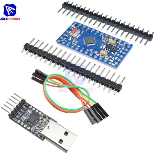 Diymore Pro Mini ATMega328 Module 5V 16MHz CP2102 USB 2.0 to UART TTL Module with Female to Female Jumper Cable for Arduino Nano