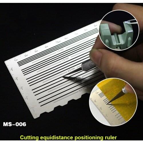 MS006 Model ABS Rubber Sheet Detail Transformation Cutting Equidistant Positioning Ruler