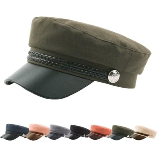 New Octagonal Hats For women Flat Military Bones Baseball Cap Ladies Solid Caps Women Casual Berets Hat Gorra Militar