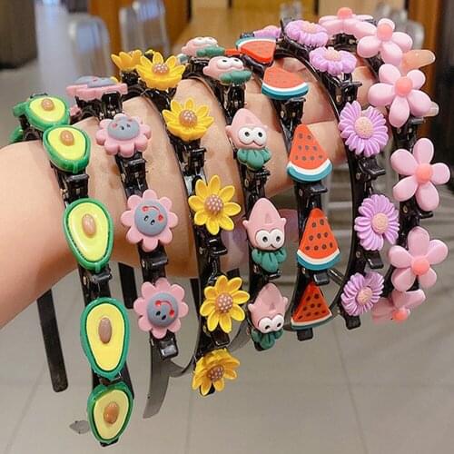 New pearl hair braided headband Women summer flower headdress sweet stars fruit bunch hair towel gift