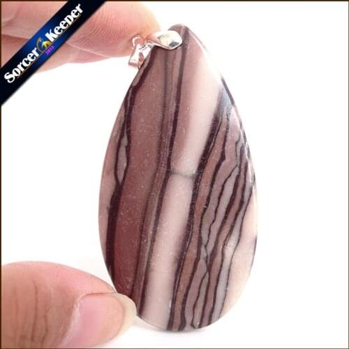 Red Zebra Jaspers Gem Stone Pendant Necklace Reiki Blessed Natural Minerals Crystal Healing Chakra Reiki WS192