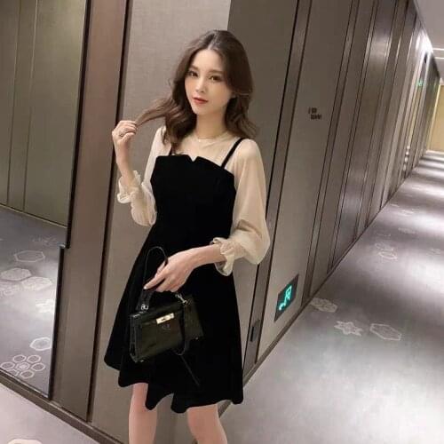 Princess dresses for teenagers girls 2021 autumn long sleeve Velvet stitching college student girl dress deguisement file 14