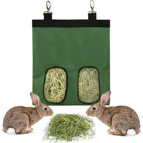 Hay Bag Hanging Pouch Feeder Holder Feeding Dispenser Container For Rabbit Guinea Pig Small Animals Pet