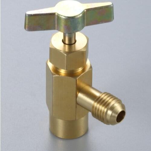 R12 R22 R134a Can Taper Dispenser for New Self-Sealing Can 7/16-28unf Thread 1/4" SAE Self-sealing Refrigerant Bottle Opener