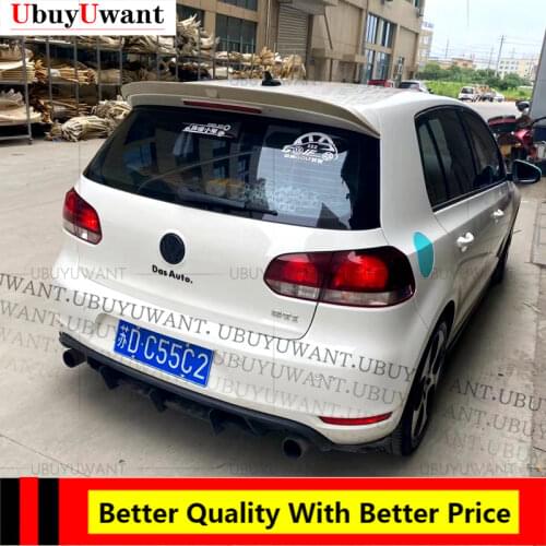 UBUYUWANT For VW GOLF MK6 GTI & R 2008 - 2012 Hatchback Spoiler ABS Carbon Color Car Tail Wing Decoration Rear Roof Lip Spoiler
