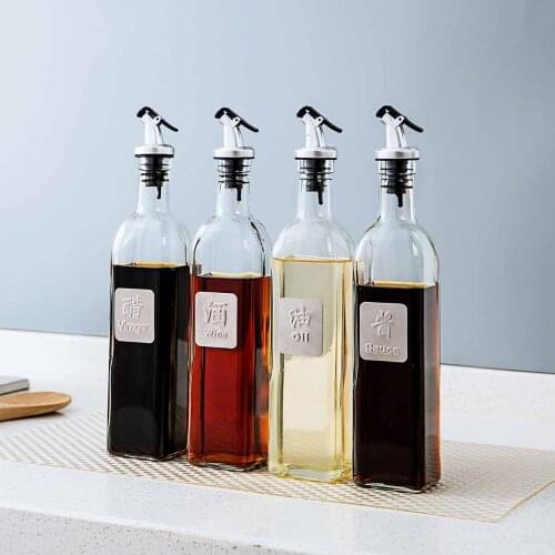 1Pc Glass Sauce Vinegar Oil Bottle Oil Dispenser Container Gravy Boats Condiment Seasoning Bottle Olive Oil Dispenser Kitchen