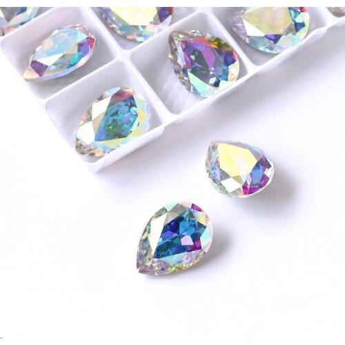 Teardrop 50pcs Strass Diamond Glass Applique Rhinestone Nail Art Decorations Stones And Crystals Cristal For DIY Crafts Clothes