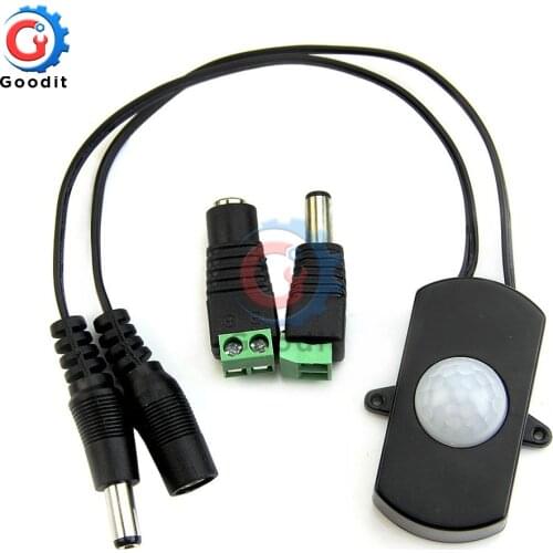 LED Strip Automatic Mini DC PIR Body Infrared Motion Sensor Switch 5A With Male Female Power Jack Adapter Contor 5V-24V