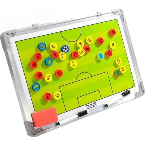 Football Tactical Board Portable Leather Magnetic Foldable Football Training Equipment Tactic Coaching Drawing