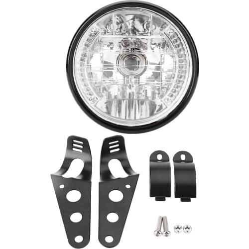 Universal Motorcycle Motorbike Headlight Turn Signal Light Bulb With Bracket 7 Inch Motorcycle Headlight + Bracket Set