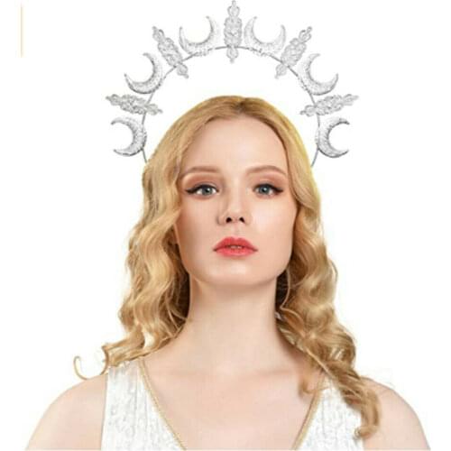 Gothic Womens Cross Headband Festival Halo Crown Virgin Mary Costume Headpiece