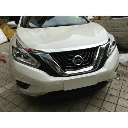 Exterioe Front Grille Chrome Engine Cover Trim for 2015-2018 Nissan Murano Molding Cover ABS Decoration Style