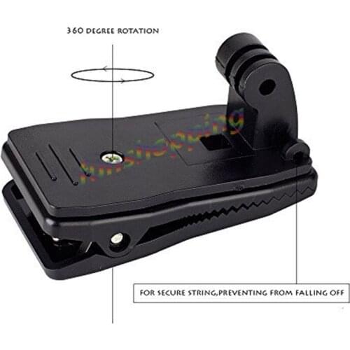 360 Degree Rotating Backpack Hat Clip Clamp Mount Belt Buckle for GoPro Hero 6 5 4 3+ 3 Hero Series Xiaomi Yi camera accessories