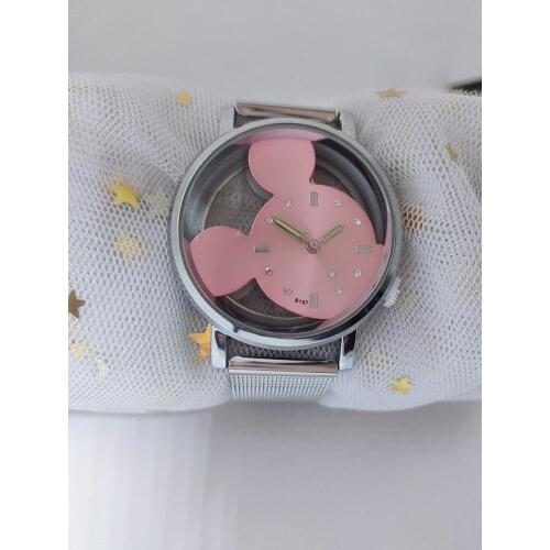Reloj Mujer Luxury Brand Mickey Watch Women Fashion Stainless Steel Mesh Strap Quartz Watches Girl boy like gift Montre Femme