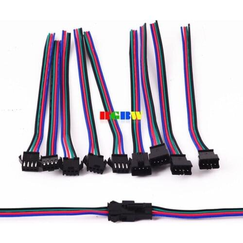 10~100Pairs 4 Pin JST SM Male Female Connecter Cable Wire For WS2801 LPD8806 RGB LED Strip light