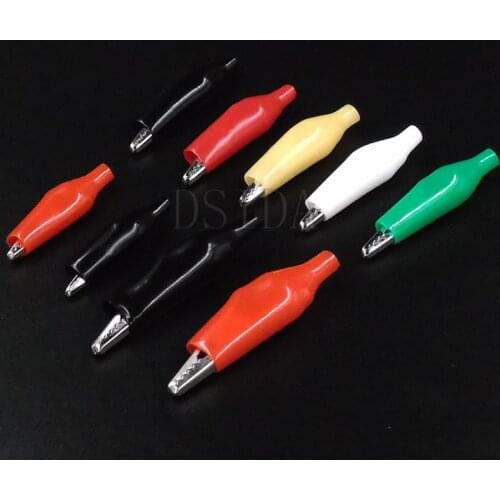 10PCS Power Clip 2.8cm 3.5cm 4.5cm Alligator Clip Black Red Green Yellow and White Sheath Clip Power Clamp Test Clip