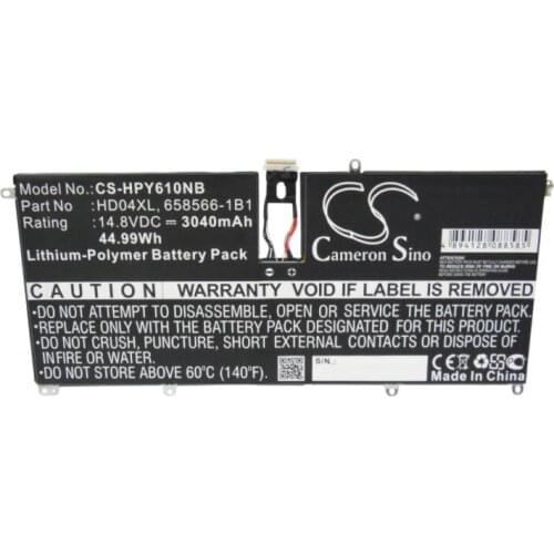 Cameron Sino 3040mAh battery for HP Envy 6-1000 Envy Spectre TU XT 13-2000eg 2021 685866-1B1 685989-001 HD04XL