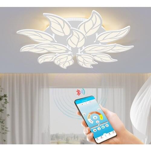 Acrylic Lustre Modern LED Leaf Ceilling Chandelier 3/5/9/12/15 Heads Daily Lighting Home Decor Dimmable