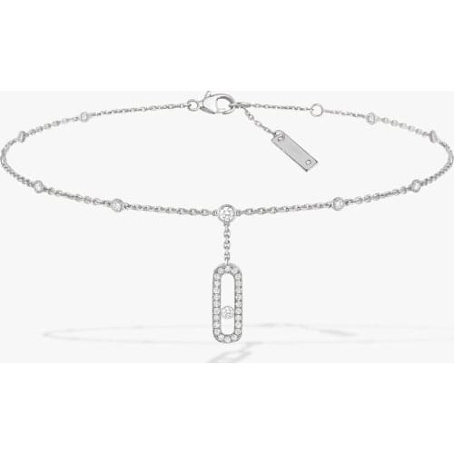 Really 925 Sterling Silver Beach Anklet Slide Stone Drop Pendant Anklet Move Stone Summer Anklets Jewelry For Women